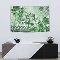 Vintage Bula Fiji Personalised Tapestry Green Hibiscus Tapa Pattern LT9