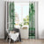 Vintage Bula Fiji Personalised Window Curtain Green Hibiscus Tapa Pattern