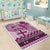 Vintage Bula Fiji Personalised Area Rug Pink Hibiscus Tapa Pattern