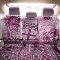 Vintage Bula Fiji Personalised Back Car Seat Cover Pink Hibiscus Tapa Pattern LT9