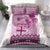 Vintage Bula Fiji Personalised Bedding Set Pink Hibiscus Tapa Pattern