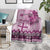Vintage Bula Fiji Personalised Blanket Pink Hibiscus Tapa Pattern
