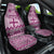 Vintage Bula Fiji Personalised Car Seat Cover Pink Hibiscus Tapa Pattern