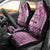 Vintage Bula Fiji Personalised Car Seat Cover Pink Hibiscus Tapa Pattern