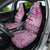 Vintage Bula Fiji Personalised Car Seat Cover Pink Hibiscus Tapa Pattern