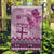 Vintage Bula Fiji Personalised Garden Flag Pink Hibiscus Tapa Pattern