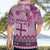 Vintage Bula Fiji Personalised Hawaiian Shirt Pink Hibiscus Tapa Pattern