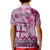Vintage Bula Fiji Personalised Kid Polo Shirt Pink Hibiscus Tapa Pattern
