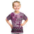 Vintage Bula Fiji Personalised Kid T Shirt Pink Hibiscus Tapa Pattern