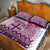 Vintage Bula Fiji Personalised Quilt Bed Set Pink Hibiscus Tapa Pattern