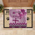 Vintage Bula Fiji Personalised Rubber Doormat Pink Hibiscus Tapa Pattern