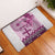 Vintage Bula Fiji Personalised Rubber Doormat Pink Hibiscus Tapa Pattern