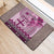 Vintage Bula Fiji Personalised Rubber Doormat Pink Hibiscus Tapa Pattern