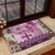 Vintage Bula Fiji Personalised Rubber Doormat Pink Hibiscus Tapa Pattern