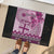 Vintage Bula Fiji Personalised Rubber Doormat Pink Hibiscus Tapa Pattern