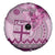 Vintage Bula Fiji Personalised Spare Tire Cover Pink Hibiscus Tapa Pattern