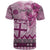 Vintage Bula Fiji Personalised T Shirt Pink Hibiscus Tapa Pattern