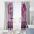 Vintage Bula Fiji Personalised Window Curtain Pink Hibiscus Tapa Pattern