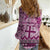 Vintage Bula Fiji Personalised Women Casual Shirt Pink Hibiscus Tapa Pattern