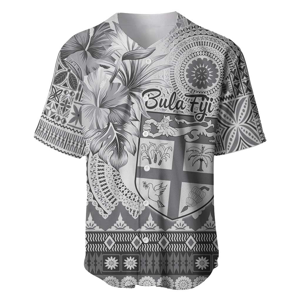 Vintage Bula Fiji Personalised Baseball Jersey Beige Hibiscus Tapa Pattern