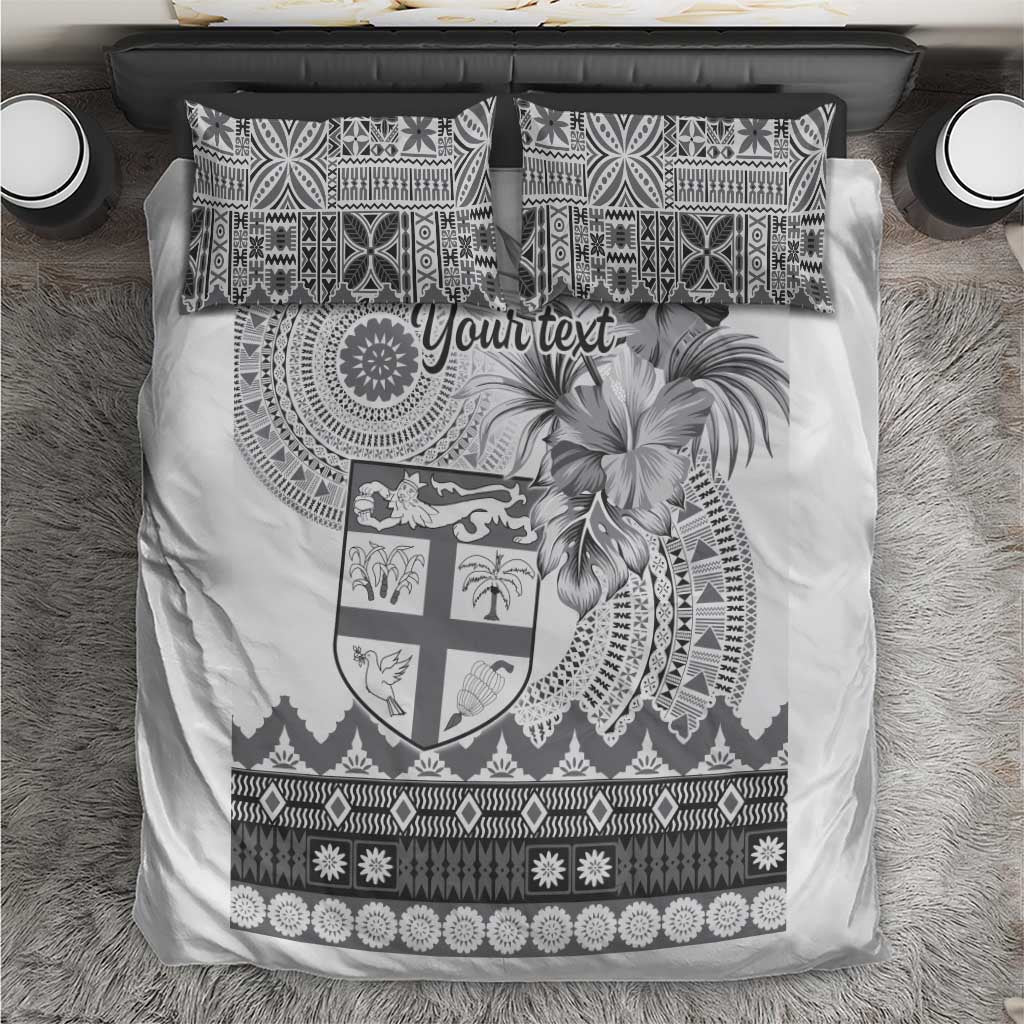 Vintage Bula Fiji Personalised Bedding Set Beige Hibiscus Tapa Pattern