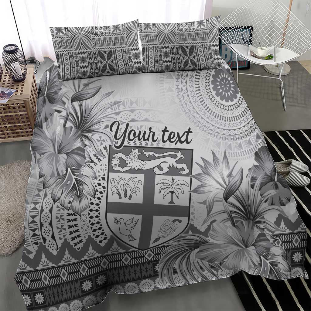 Vintage Bula Fiji Personalised Bedding Set Beige Hibiscus Tapa Pattern LT9