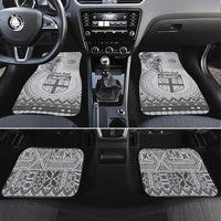 Vintage Bula Fiji Personalised Car Mats Beige Hibiscus Tapa Pattern LT9