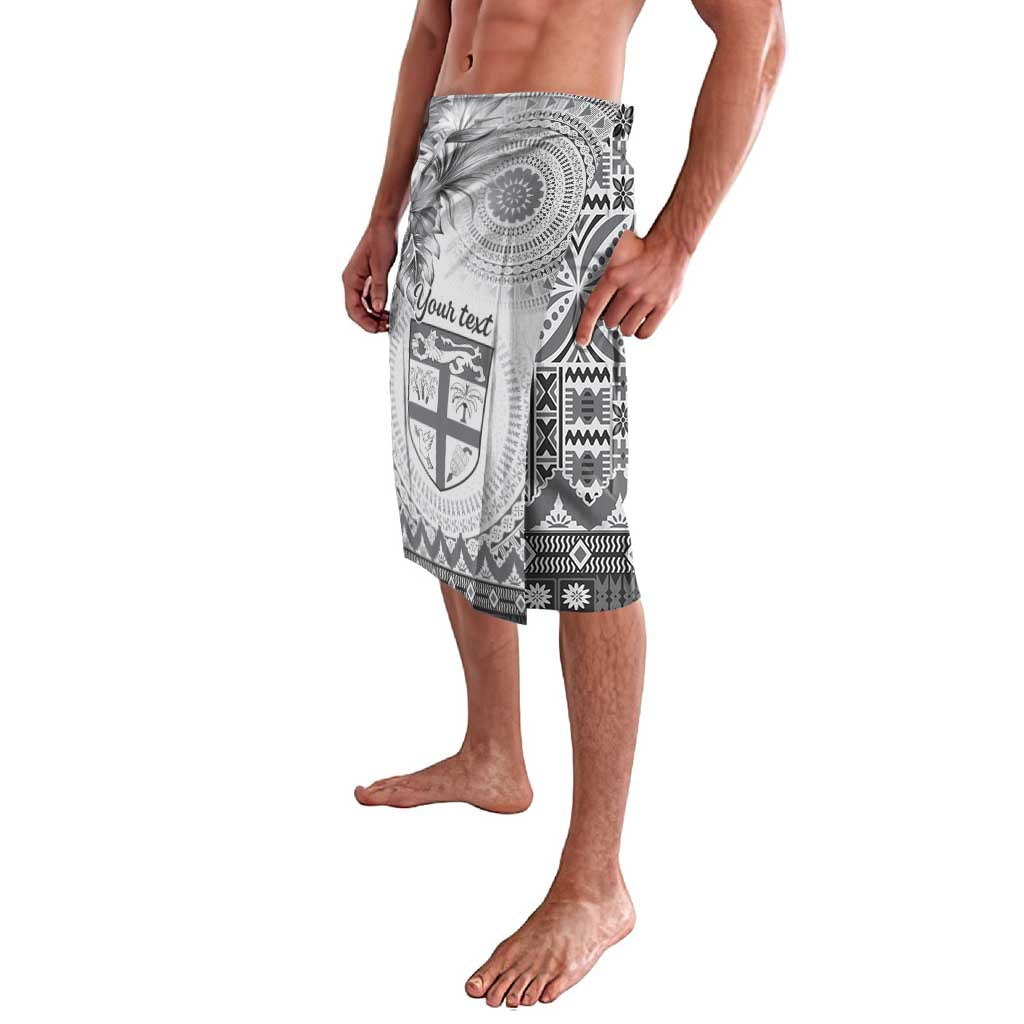 Vintage Bula Fiji Personalised Lavalava Beige Hibiscus Tapa Pattern