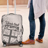 Vintage Bula Fiji Personalised Luggage Cover Beige Hibiscus Tapa Pattern LT9