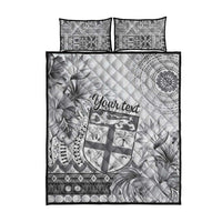 Vintage Bula Fiji Personalised Quilt Bed Set Beige Hibiscus Tapa Pattern LT9