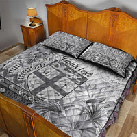 Vintage Bula Fiji Personalised Quilt Bed Set Beige Hibiscus Tapa Pattern LT9