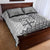 Vintage Bula Fiji Personalised Quilt Bed Set Beige Hibiscus Tapa Pattern