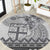 Vintage Bula Fiji Personalised Round Carpet Beige Hibiscus Tapa Pattern