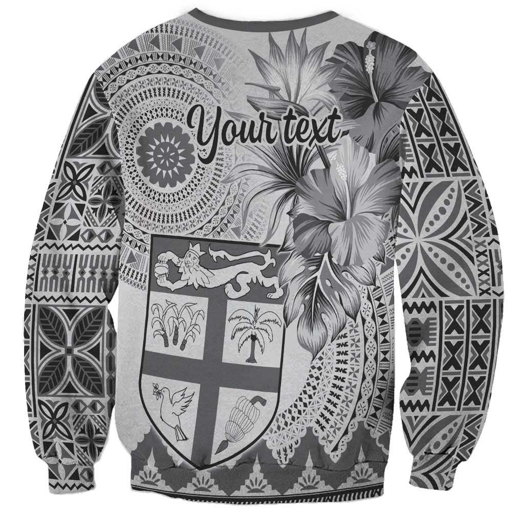 Vintage Bula Fiji Personalised Sweatshirt Beige Hibiscus Tapa Pattern