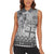 Vintage Bula Fiji Personalised Women Sleeveless Polo Shirt Beige Hibiscus Tapa Pattern