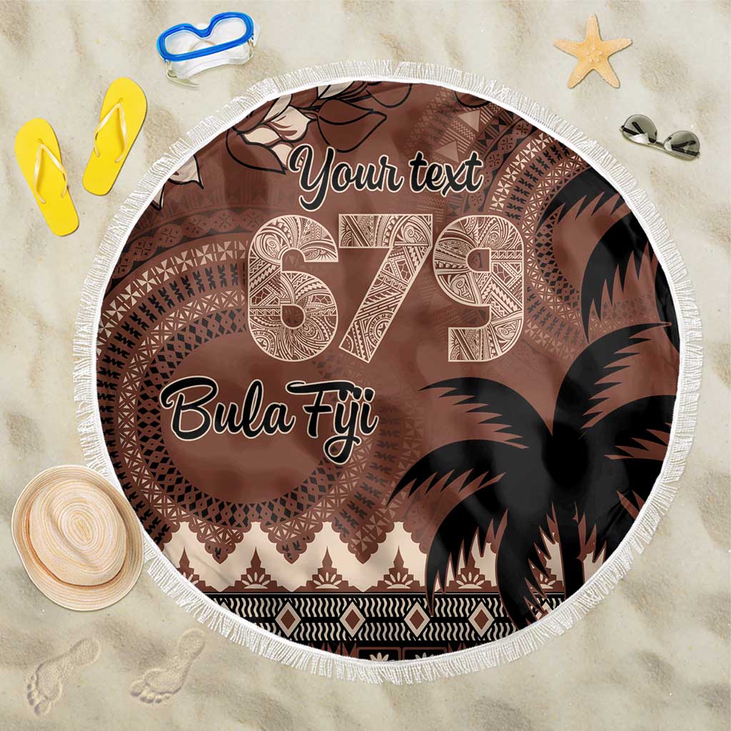 Personalised Bula Fiji 679 Beach Blanket Fijian Tagimoucia Masi Tapa Art