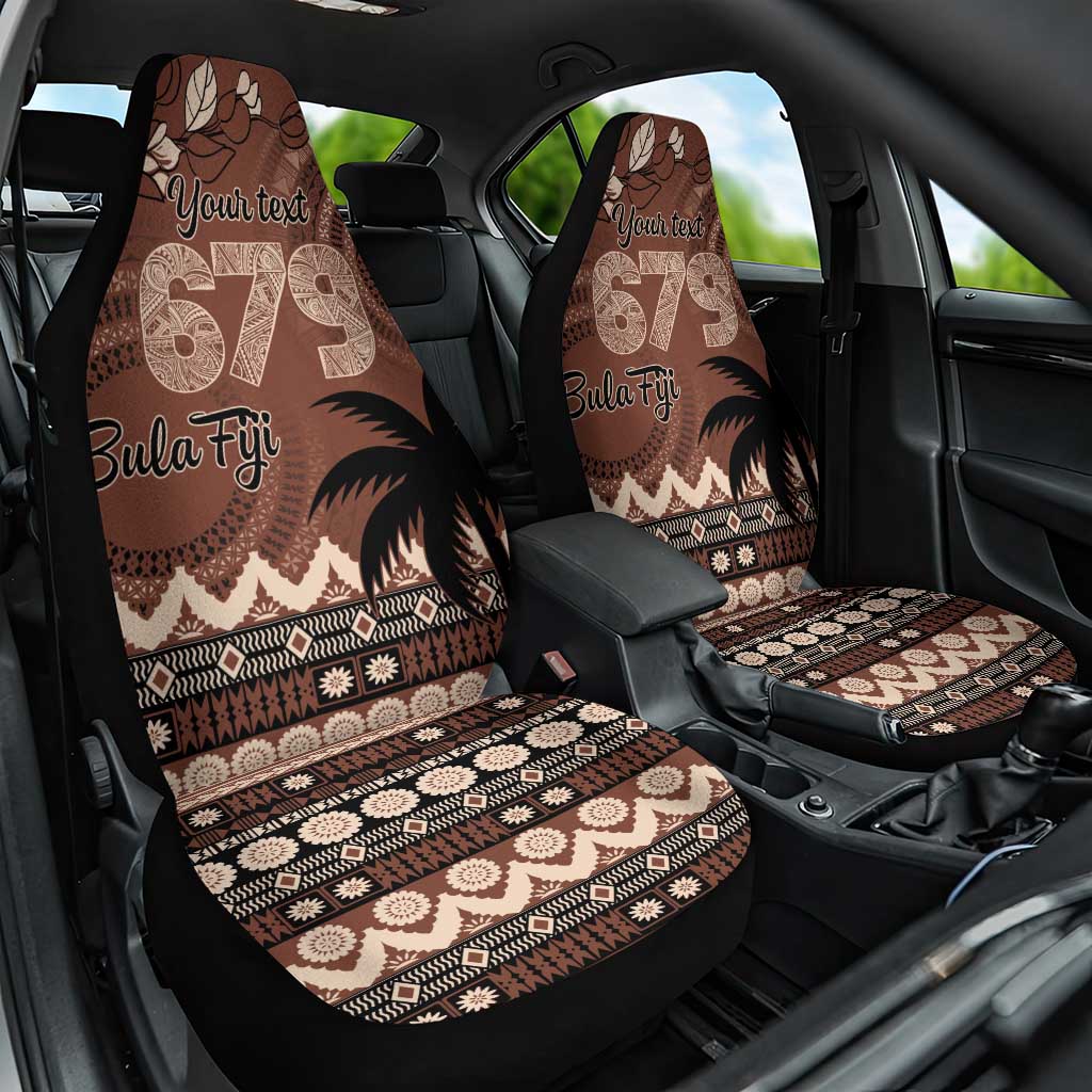 Personalised Bula Fiji 679 Car Seat Cover Fijian Tagimoucia Masi Tapa Art