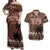 Personalised Bula Fiji 679 Couples Matching Off Shoulder Maxi Dress and Hawaiian Shirt Fijian Tagimoucia Masi Tapa Art