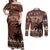 Personalised Bula Fiji 679 Couples Matching Off Shoulder Maxi Dress and Long Sleeve Button Shirt Fijian Tagimoucia Masi Tapa Art