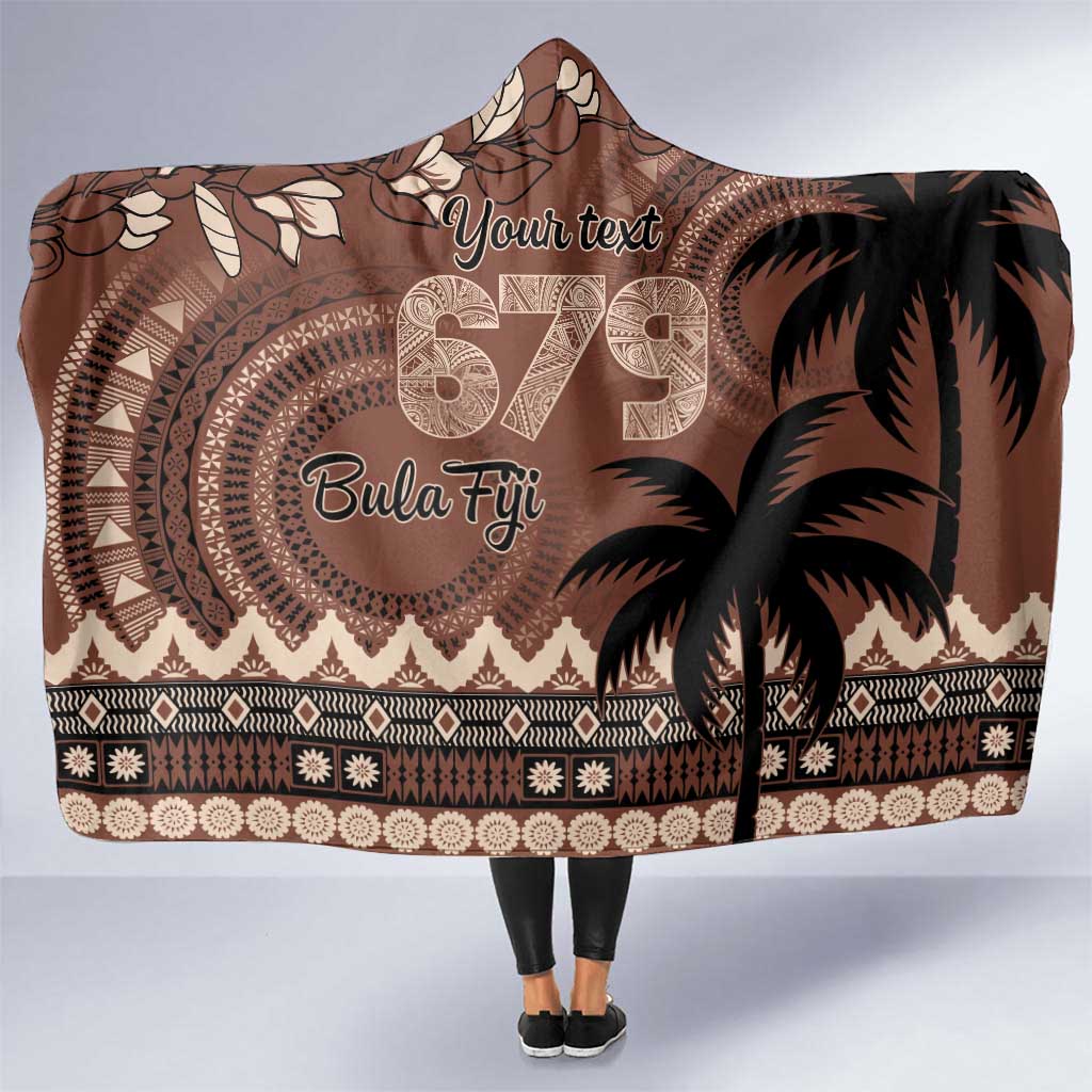 Personalised Bula Fiji 679 Hooded Blanket Fijian Tagimoucia Masi Tapa Art