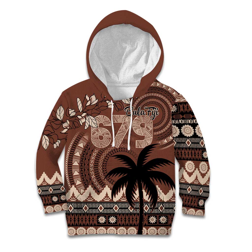 Personalised Bula Fiji 679 Kid Hoodie Fijian Tagimoucia Masi Tapa Art