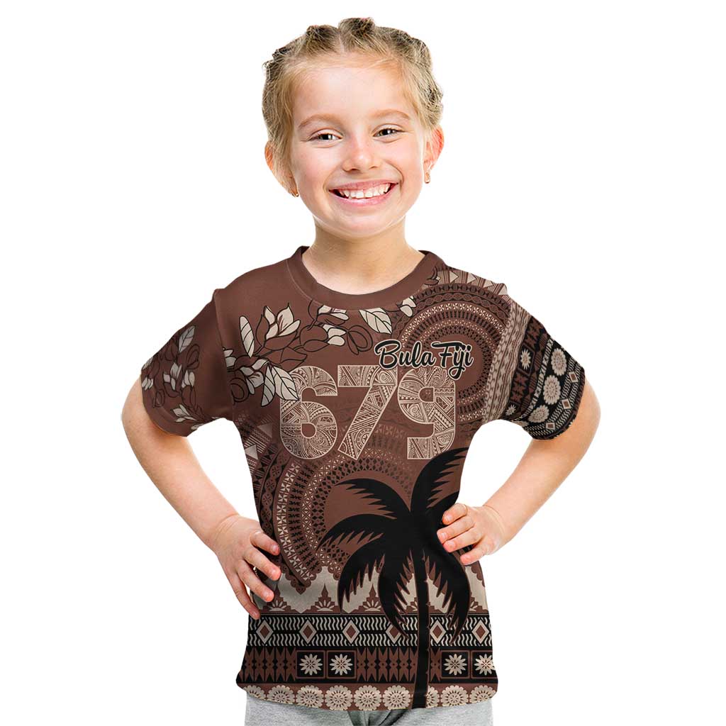 Personalised Bula Fiji 679 Kid T Shirt Fijian Tagimoucia Masi Tapa Art