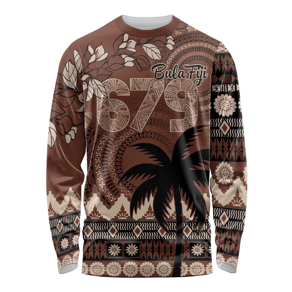 Personalised Bula Fiji 679 Long Sleeve Shirt Fijian Tagimoucia Masi Tapa Art