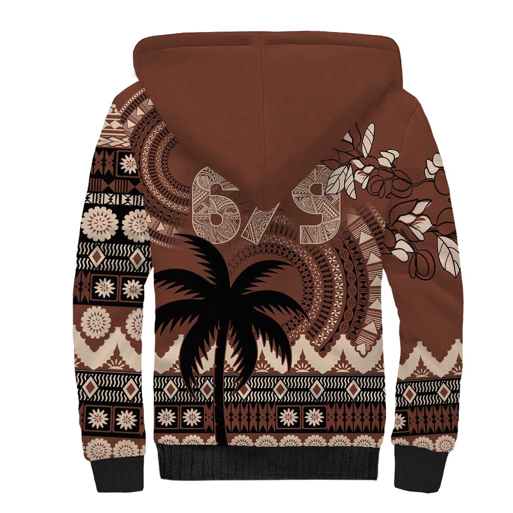 Personalised Bula Fiji 679 Sherpa Hoodie Fijian Tagimoucia Masi Tapa Art