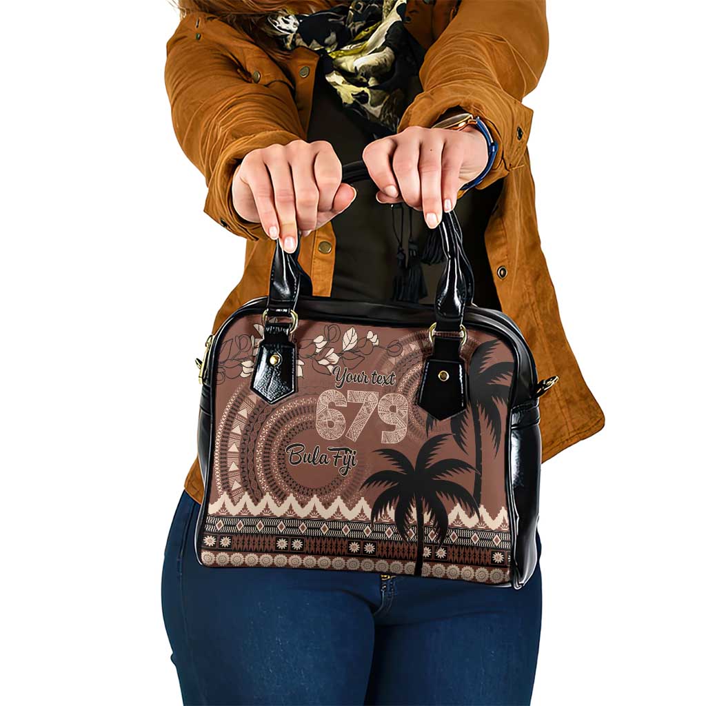 Personalised Bula Fiji 679 Shoulder Handbag Fijian Tagimoucia Masi Tapa Art