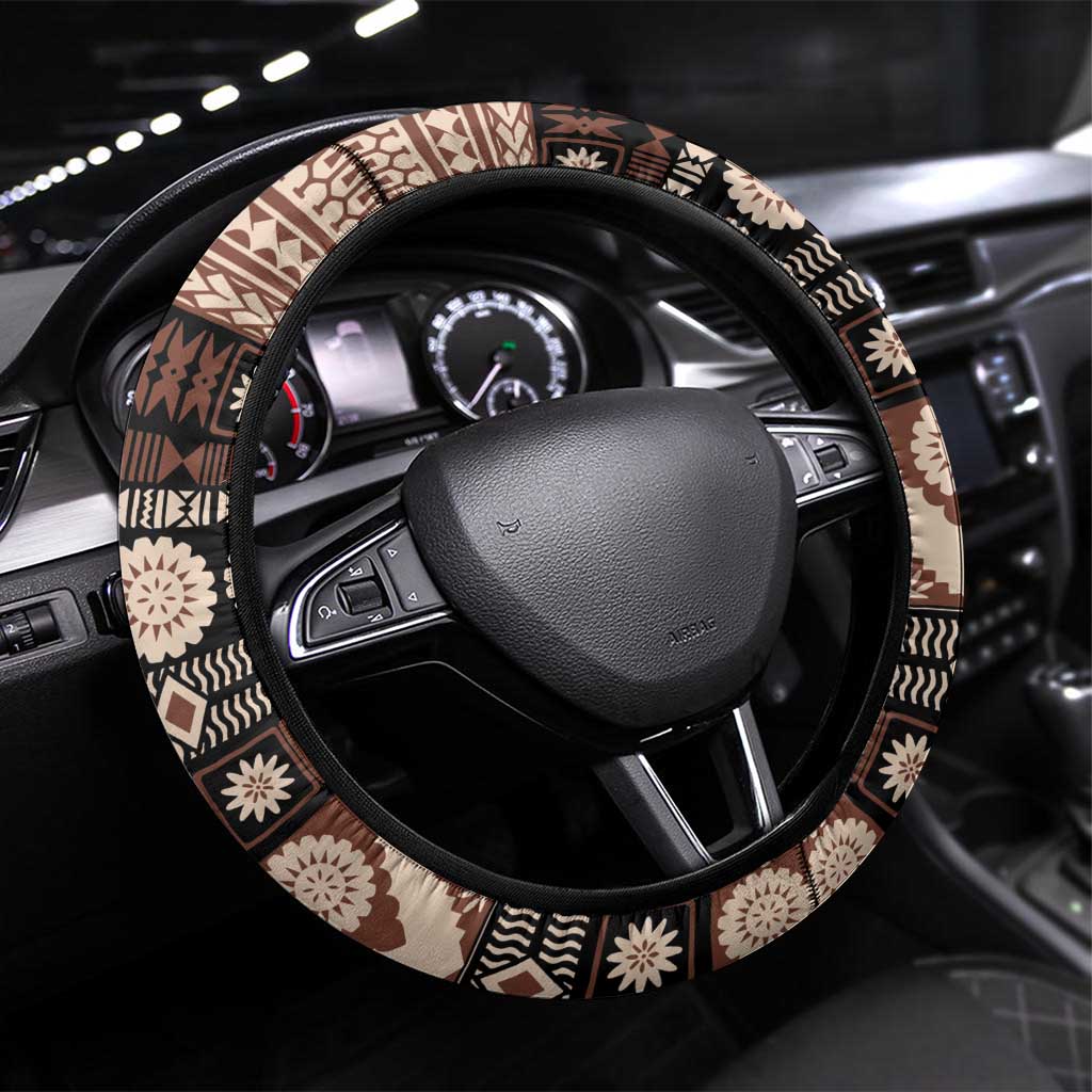 Bula Fiji 679 Steering Wheel Cover Fijian Tagimoucia Masi Tapa Art