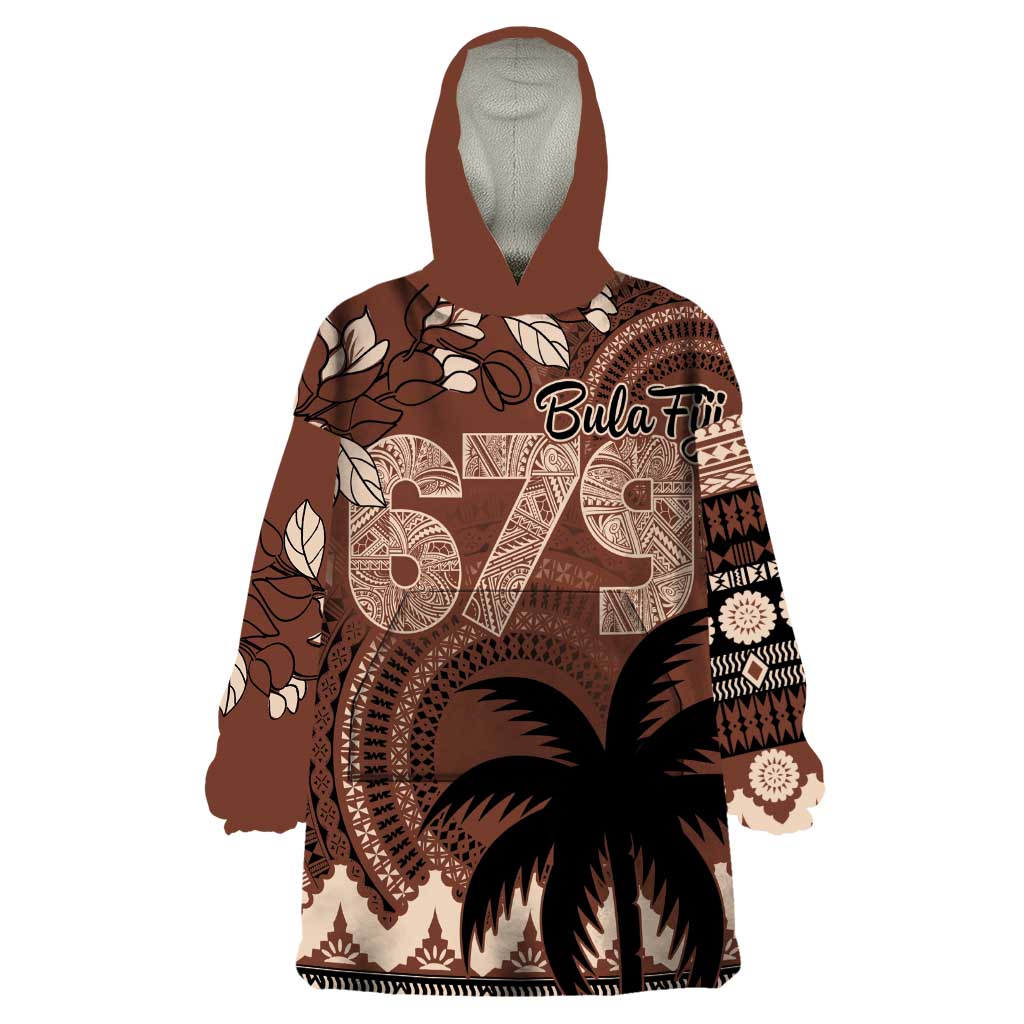 Personalised Bula Fiji 679 Wearable Blanket Hoodie Fijian Tagimoucia Masi Tapa Art