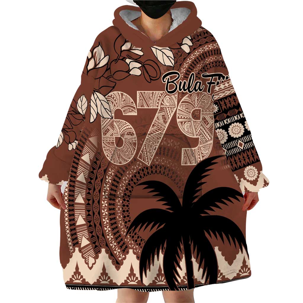 Personalised Bula Fiji 679 Wearable Blanket Hoodie Fijian Tagimoucia Masi Tapa Art
