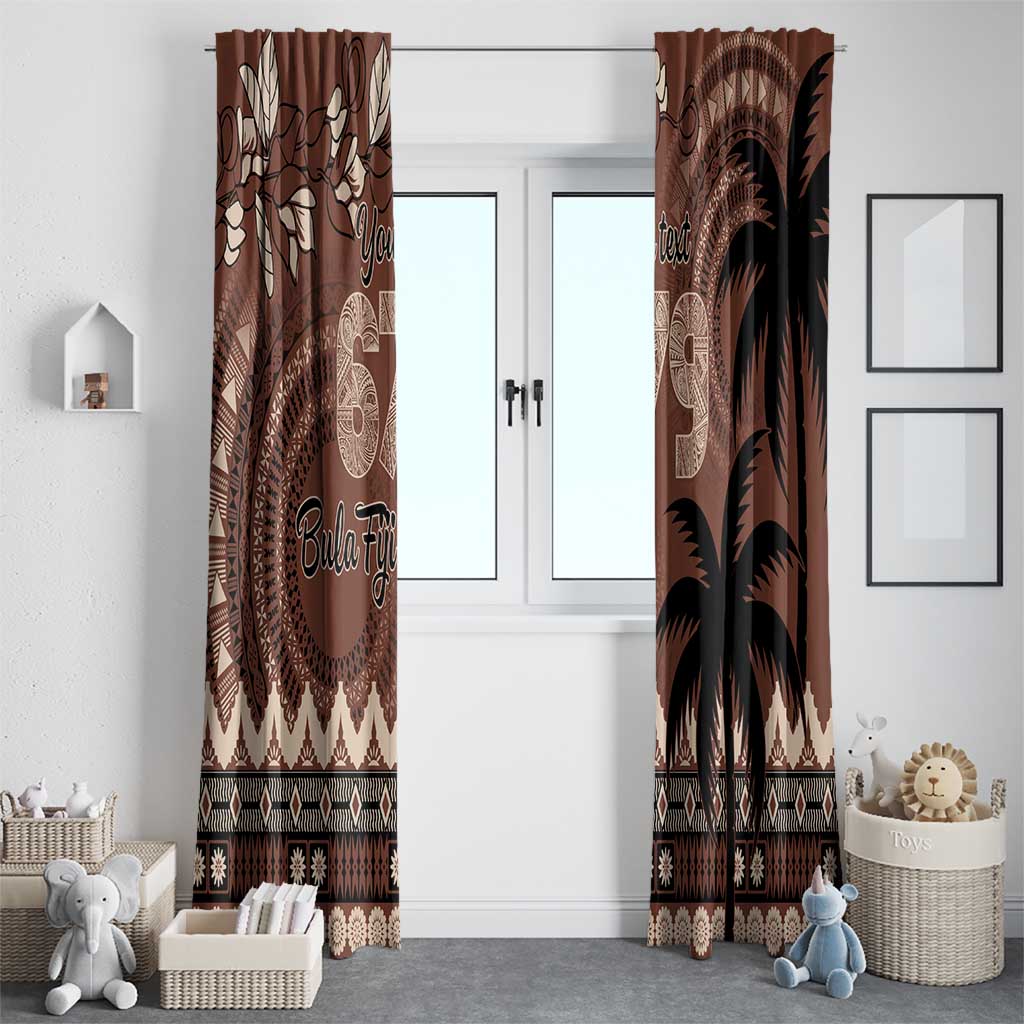 Personalised Bula Fiji 679 Window Curtain Fijian Tagimoucia Masi Tapa Art