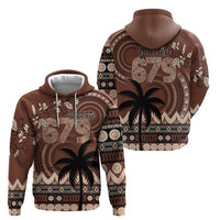 Personalised Bula Fiji 679 Zip Hoodie Fijian Tagimoucia Masi Tapa Art